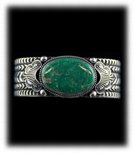 Navajo Made Broken Arrow Turquoise Womens Bracelet