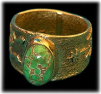 lime green Blue Gem Turquoise ring