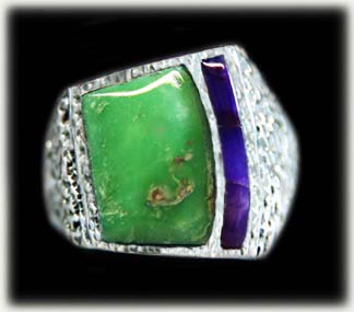 Lime Turquoise Ring from the Orvil Jack mine