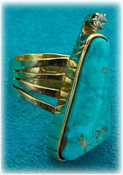 Gold Womens Turquoise Ring