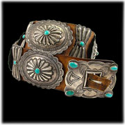 Antique Turquoise Jewelry Concho Belt