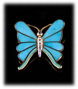Blue Gem Turquoise Pin 