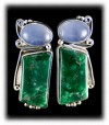 Green Nevada Turquoise Earrings by John Hartman of Durango Silver Company