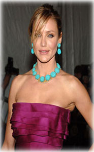Cameron Diaz with a Turquoise Bead Jewelry Set