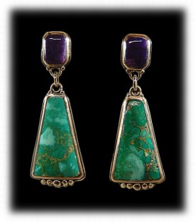 Gold and Turquoise Earrings