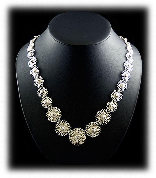 Silver Necklace Inlaid with Silver Ore