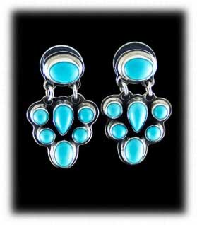 indian turquoise earrings with Sleeping Beauty Turquoise