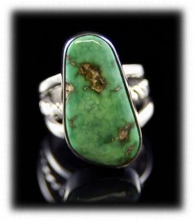 lime green Blue Gem Turquoise ring
