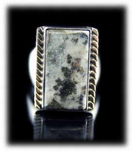Sterling Silver Mens Ring with Silver Ore