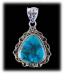 Blue Silver Turquoise Pendants