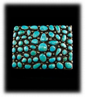 Native American Handmade Silver Antique Turquoise Buckle