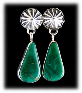 Broken Arrow Turquoise - Navajo American Indian Earrings