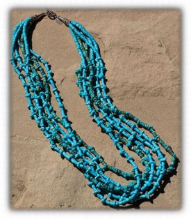 Santo Domingo Turquoise Bead Necklace