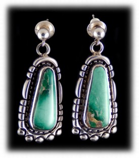 Navajo Green Turquoise Earrings