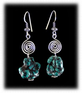 Nugget Turquoise Bead Earrings