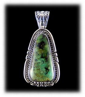 Lime Tortoise Turquoise Pendant