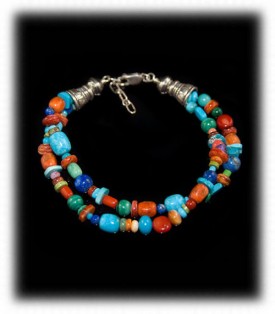 Gemstone and Turquoise Bracelet