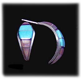 Zuni Inlay Turquoise Earrings