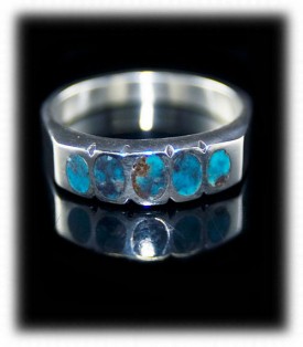 Inlaid Turquoise Silver Band