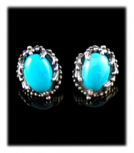 Sleeping Beauty Silver Turquoise Post Earrings