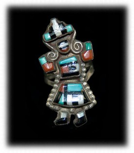 Vintage Inlay Rainbow Man Pin