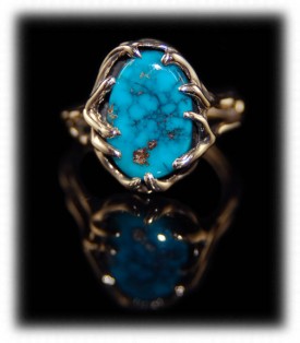 Blue Turquoise in Gold