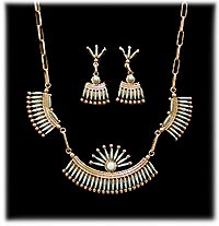 Zuni Needlepoint Necklace and Needle Point Earrings