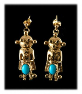 Gold Turquoise Earrings