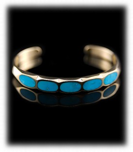 Blue Inlay Turquoise Bracelet