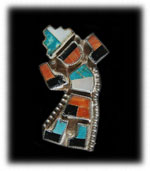 Old Pawn Zuni Inlay Pin