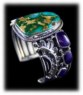 Turquoise and Sugilite Southwest Fashion Turquoise Jewelry