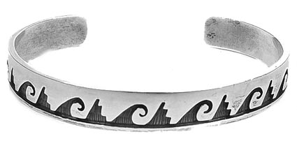 Hopi Overlay Sterling Silver Bracelet