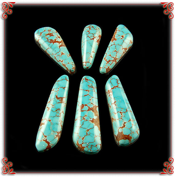 Number Eight Spiderweb Turquoise Cabochons