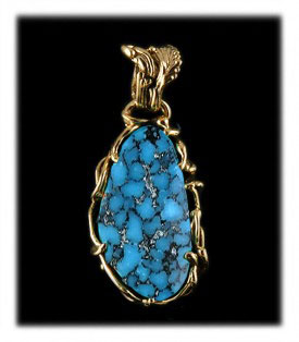 Paiute Turquoise Jewelry in  14k  gold
