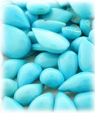 Natural Persian Turquoise Cabochons in the classic color and matrix scheme