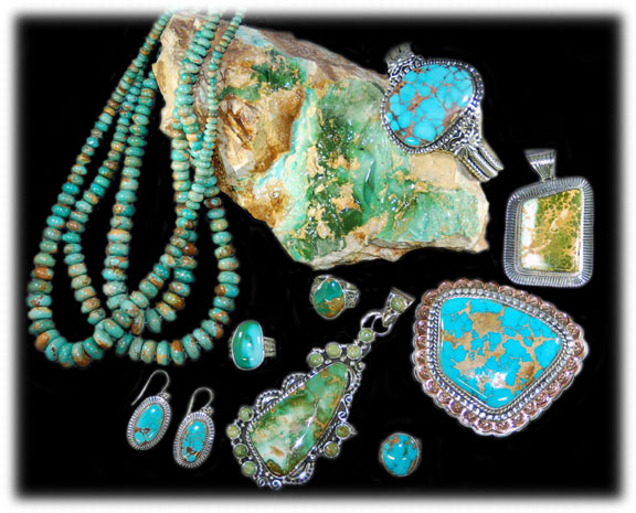 Royston Turquoise Jewelry on Rough Royston Turquoise