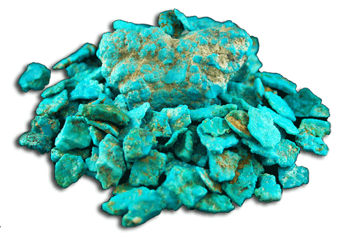 This is some rough material from the Sleeping Beauty Turquoise Mine. The Sleeping Beauty Turquoise Mine is still in production and produces some of the most beautiful Turquoise on earth. Sleeping Beauty Turquoise is collected and used in Turquoise Jewelry around the world due to its clear sky blue color.