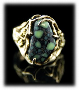 Turquoise Gold Ring - Side View