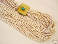 White Shell Santo Domingo Bead Necklace