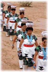 Zuni Native American Indians Parading with their Turquoise Jewelry