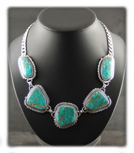 #8 Spiderweb Turquoise Necklace - American Handmade