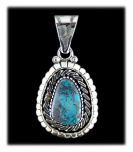 Smoky Bisbee Turquoise Pendant by Ben Yazzie