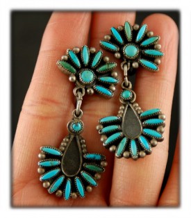 Vintage American Indian Turquoise Earrings