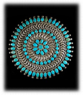 Antique Navajo Western Silver Turquoise Pin