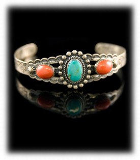 Coral and Turquoise Bracelet  Jayne Cairns Designs