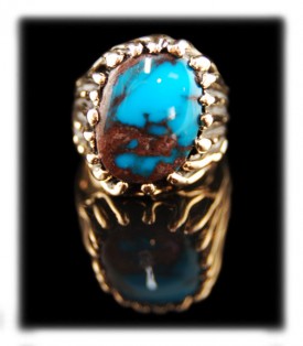 Authentic Bisbee Turquoise in Gold