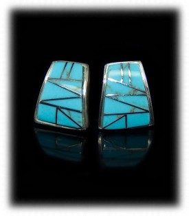 Authentic Zuni Indian Turquoise Earrings