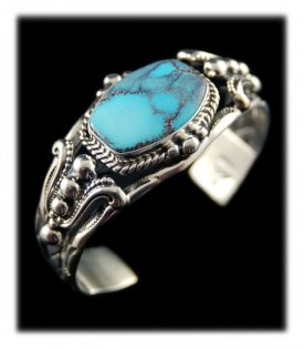 Baby Blue Colored Smoky Bisbee Turquoise Bracelet 