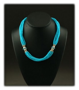 Bead Neckalce with Sleeping Beauty Turquoise and glass beads