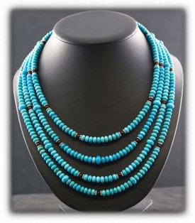 Bead Necklaces with American Turquoise